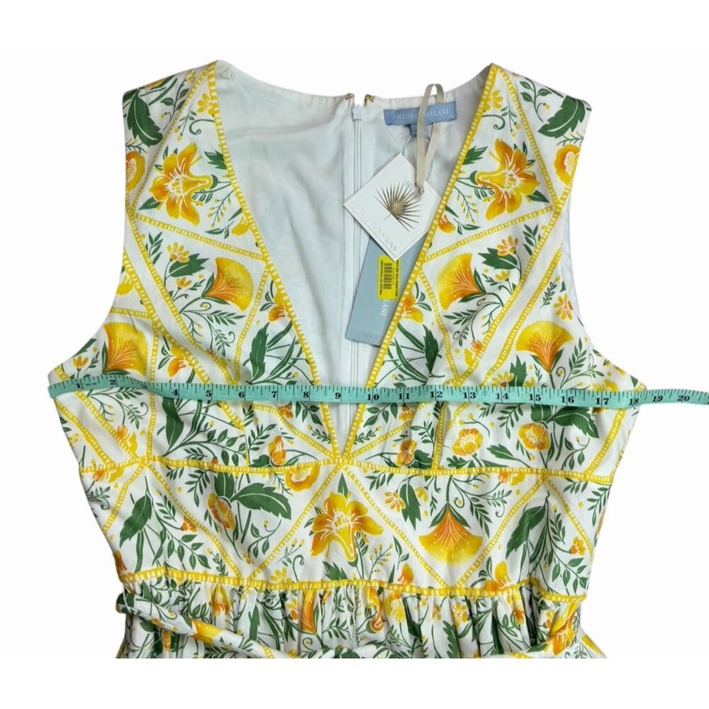 Antonio Melani X Style By Simkins Size 10 Hannah Green Yellow Floral Maxi Dress - Picture 5 of 16